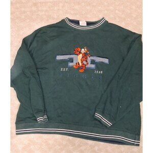Vintage 90s Disney Store Tigger Sweatshirt Mens L Green Embroidered Ringer